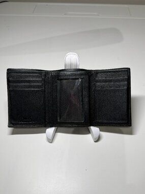 Bosca Nappa Leather Double ID Trifold Wallet Black
